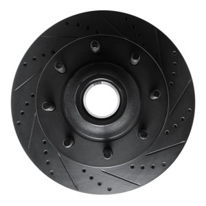 Ford F-350 Super Duty Brake Rotor (1) - Front Right - R1 Concepts - Drilled & Slotted - Black - `03-`05